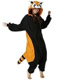 Canberries Damen Herren Jumpsuit Tier Onesie Einhorn Panda Pinguin Giraffe Pyjamas Jumpsuit Anime Cosplay Karneval Kostüm Schlafanzug Erwachsene (XL, Waschbär) -