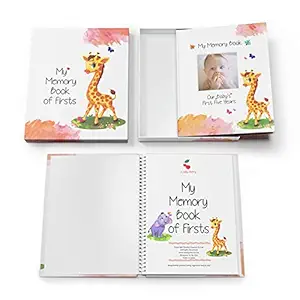 A Baby Cherry - Baby Record Book with Photo Album || Baby Memory Book for First 5 Years || Perfect Baby Shower Gift for Boy or Girl