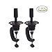 Teenitor 2 Pcs Wig Mannequin Head Stand - Training Cosmetology Manikin Holder Mannequin Head Holding Clamp Adjustable to Table Black