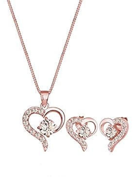 Elli Damen Schmuckset Herzen 925 Sterling Silber