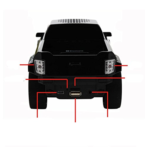 YMXJB Auto Modell Mini Bluetooth Lautsprecher HiFi Portable Stereo-Funklautsprecher mit 7 LED-Visual-Modi und eingebaute Mikrofon UnterstÃ¼tzung Freisprech-Funktion, fÃ¼r Bluetooth4.0Support USB-TF-Karte , red