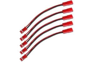 VUNIVERSUM 2-Pin JST BEC 30 cm Extension Cable Connector, 5 Pack of 20AWG for Lipo 1s 2s Battery Pack