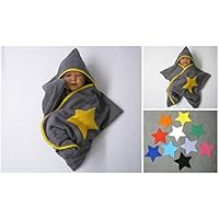 star baby wrap stern kapuzenhandtuch frottee grau swaddle