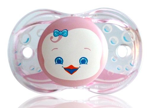 RaZbaby Keep-It-Kleen Pacifier, Rosa Penguin, 0-36 Months Kids, Infant, Child, Baby Products