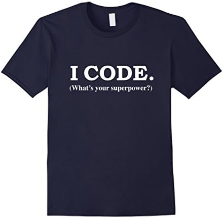Men's Funny I Code Whats Your Superpower Programmer Nerd T-Shirt 3XL Navy