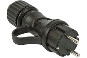 ‎CREATIVE CABLES creative cables - Schwarzer Schukostecker mit 16A 250V IP44-Gewindering für das EIVA-System - Schwarz