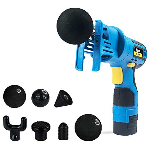 Preisvergleich Produktbild DMZH Professional Elektrische Massager Pistole Handheld Kettensäge Umgerüstet Perkussiv Vibration Therapie Tief Muskelentspannung Fernbedienung Muskelentspannung Tiefe Muskel Massagegerät,Blue