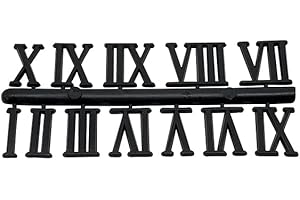 DANS CLOCK SHOP Chiffres pour horloge autocollants en plastique noir et doré - Chiffres romains - Points et barres, Black Roman 22mm High