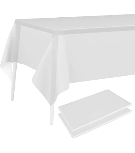 PLULON Nappes Noires En Plastique 137x274 Cm - Lot De 2 Pour Fêtes, Anniversaires, Événements