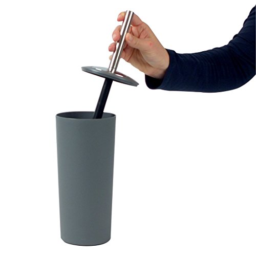 Kela 22276 WC-Bürste und Behälter, 36,5 cm Höhe, Kunststoff, Matt, WC-Garnitur, Marta, Grau - 3