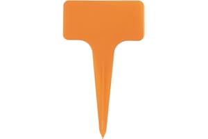Tissting 20 Etiquetas De Plástico para Plantas, Etiquetas De Jardín En Forma De T, Etiquetas De Plantas De Jardín Espesantes, Clasificación De Plantas, Etiquetas De Clasificación(Naranja 20 Piezas)