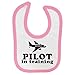 Price comparison product image Pilot in Training Design Baby Bib with Baby Pink Contrast Trim & Black Print