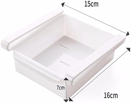 Multi-Color Plastic Kitchen Fridge Freezer Shelf Holder Kitchen Organization Moving Box,White