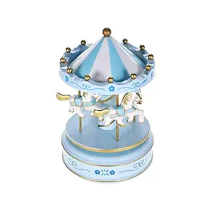 Decdeal Merry-Go-Round Carousel Music Box Classical Melody Birtay Christmas Festival Musical Gift for Children Kids