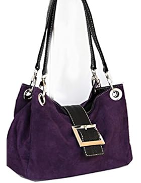 Italienische kleine Damentasche Handtasche Ledertasche Wildleder