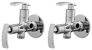 Drizzle Angle Valve 2 in 1 Soft Brass Chrome Plated/Two Way Angle Cock/Angle Tap/Angle Cock/Quarter Turn Tap - Set Of 2