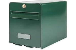 BURG-WÄCHTER Boîte aux Lettres Agréée La Poste, 1 Porte, 501 VE FAVOR, Vert, en Acier Galvanisé, Avec Porte à Ouverture Totale et Stop-Courrier (Porte bloquée à 120°)