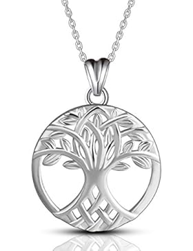 AEONSLOVE lebensbaum Kette Damen Sterling-Silber 925 keltischer Baum des Lebens Schmuck Anhänger Halskette 46 cm