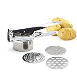 Unbekannt Kartoffelpresse Spätzlepresse Kartoffelstampfer Set aus Edelstahl mit 3 austauschbaren Einsätzen (Fein/Mittel/Grob) rostfrei spülmaschinenfest Unbekannt Kartoffelpresse Spätzlepresse Kartoffelstampfer Set aus Edelstahl mit 3 austauschbaren Einsätzen (Fein/Mittel/Grob) rostfrei spülmaschinenfest