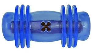 Starmark Treat Crunching Barbell Dog Toy, Large