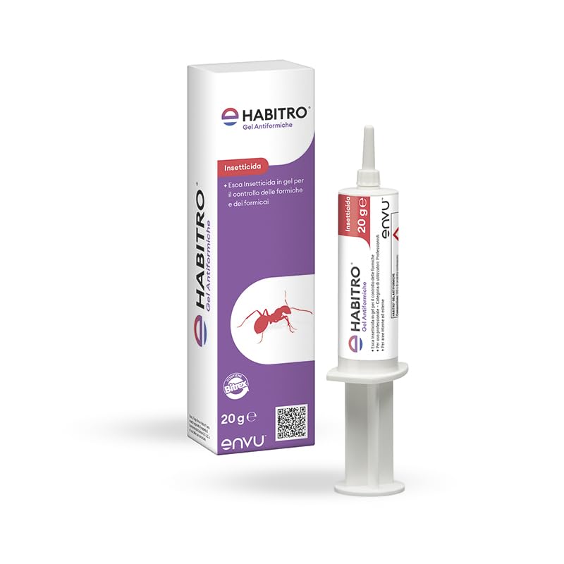 Envu, Habitro, Gel Formiche, Insetticida Pronto all’Uso, Ideale per Ambienti Domestici, Uffici e Ospedali, Tubetto da 20gr