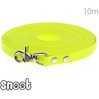 Schleppleine 10m Neon-Gelb - zugfeste, schmutz- und wasserabweisende Hundeleine mit einem Karabiner