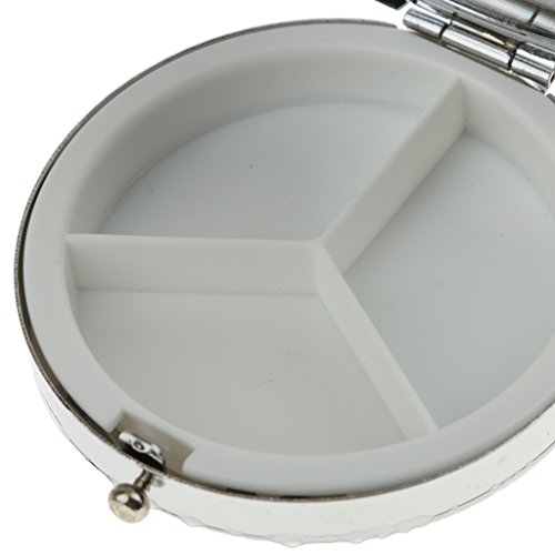 Stilvolle Kompakte Runde Metall Pille Kastenkasten Organisator 3 Fach - 5