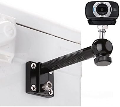 Aluminum Plugable Wall Mount Holder Stand Bracket with Tripod Ball Head for indoor-rated, outdoor-rated webcams,CCTV Cameras