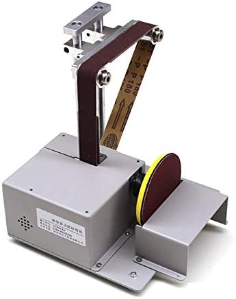 Matepom Mini Belt Sander Polishing Cutting Machine Micro Desktop Grinder DIY Mute Sand Mill with Electric 12-24V 8A Motor Power Supply,Contain Abrasive Belt Sandpaper Modification kit