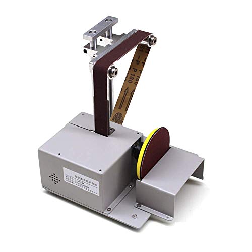 Matepom Mini Belt Sander Polishing Cutting Machine Micro Desktop Grinder DIY Mute Sand Mill with Electric 12-24V 8A Motor Power Supply,Contain Abrasive Belt Sandpaper Modification kit