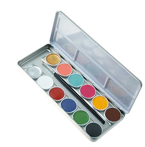 Schminkpalette Kinderschminke Naturschminke Palette mit 12 Farben und Glitter Make Up Set - 4