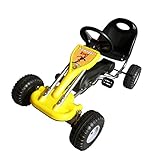 Farbe: Gelb vidaXL Pedal Gokart 89x52x51cm Gelb Kinderfahrzeug Tretauto Gokart Rennkart