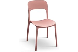 PAZZO DESIGN Chaise Luana, Ensemble de 4 chaises, Rose, Chaises polypropylène, Chaise Cuisine, Chaises Salle à Manger, Chaise Jardin, Empilables - id_1956