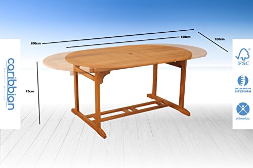 Sitzgruppe Belmont Gartenset Sitzgarnitur 6 Personen Holz Gartenmöbel Gartengarnitur Tisch - 4