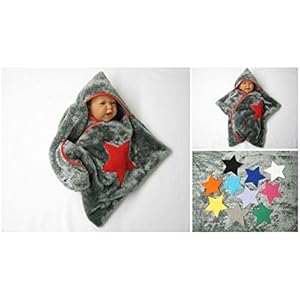 star baby wrap soft fleece grau stern schlafsack pucktuch swaddle