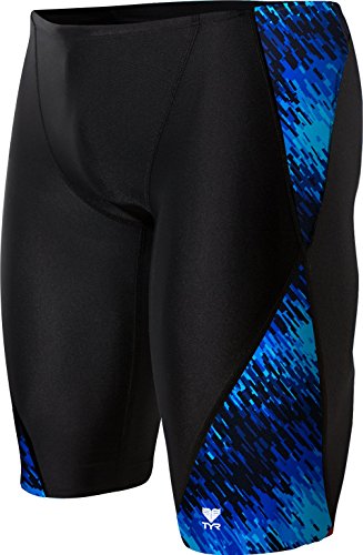TYR Men's's Men’s Perseus Jammer Swimsuit Swimming, Blue, 38