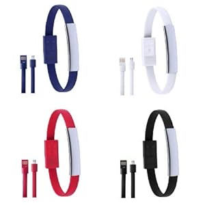 Lote de 20 Pulsera Micro USB Datos para Cargar Teléfonos presentada en Bolsa Individual. Detalles Pulseras tecnológicas. Pulsera UBS