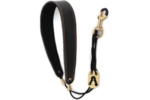 CAASFOOY Saxophonriemen, verstellbarer Schultergurt für Saxophon mit weichem dickem Kissen, Saxophonriemen mit Haken, für Saxophon, Sopran, Tenor, Hoch, Bariton, Schwarz