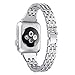 Produktbild 3C-LIFE Slim Bling Bands Compatible Apple Watch Band 38mm iWatch Series 4, Series 3, Series 2, Series 1, Diamond Rhinestone Metal Jewelry Wristband Strap, Silver