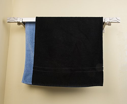Doppelte Handtuchstangen rechtwinklig Ø 31x12 mm, 80cm gebürsteter Edelstahl – komplett