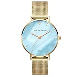 Comtervi Damen Armbanduhr Analog Quarz mit Mesharmband Edelstahl Ultra-flach Slim-Uhr