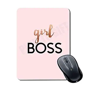 Plan To Gift Gaming Mouse Pad Girl Boss Potrait Printed Multicolour Size 7x8.8 inches