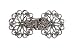 Produktbild Hartmann-Knöpfe zarte kleine Filigrane Trachten Schliesse Metall zum Annähen Silber antik 40mmx20mm (1 Stück) Dirndl Kragen Ausschnitt Bluse Verschluss