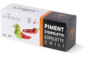 Lingot® Piment d'Espelette - Compatible Potager d'Intérieur Véritable® et Exky® - Recharge prête à l'emploi - Substrat avec Graines Intégrées…