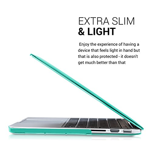 kwmobile Crystal Hülle für Apple MacBook Pro Retina 13″ (ab Ende 2012) Hard Case – dünne durchsichtige transparente Schutzhülle Cover Tasche Türkis Transparent - 3