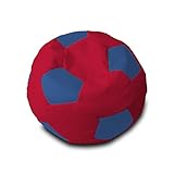 Relleno incluido. Puff Pelota Polipiel M Ø60cm (Rojo y Azul)