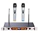 Produktbild Ammoon Dual Channel Wireless Handmikrofon UHF-System mit 2 Mikrofonen 1 Empfänger mit LCD-Display 6,35 mm Adapter Audio-Kabel Mikrofon für Karaoke-Feiern.
