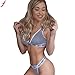 Produktbild Frauen Mode Sport Dessous Set Rosennie Mädchen Sexy Push Up Bra Damen Verband Korsett Brief Print Sport Unterwäsche Set BH + Hosen Bustier Stretch Yoga Fitness-Training Zweiteilige (Grau, M)