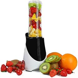 Leogreen - Mélangeur à Jus et Soupes, Blender pour Fruits et Légumes, Noir, Avec bouteille de sport 600 ml, Matériel de coupe: Sans BPA