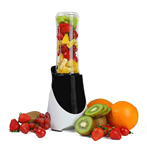 Leogreen - Mélangeur à Jus et Soupes, Blender pour Fruits et Légumes, Noir, Avec bouteille de sport 600 ml, Matériel de coupe: Sans BPA